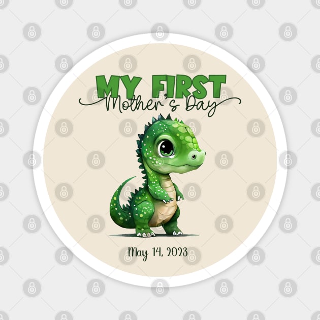 Mother's Day Dinosaur Design Magnet by CreoTibi